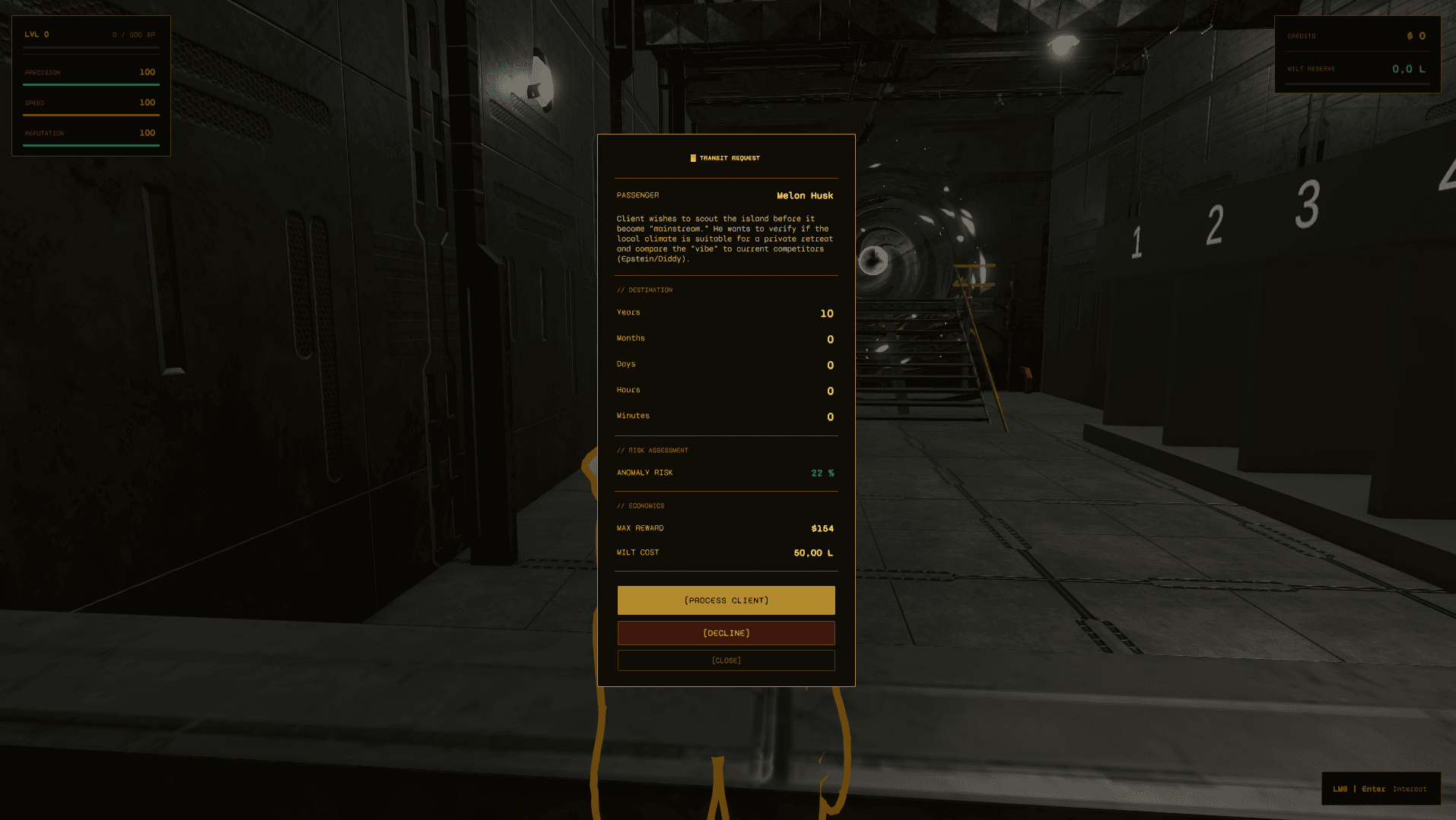 Client request sheet — Melon Husk